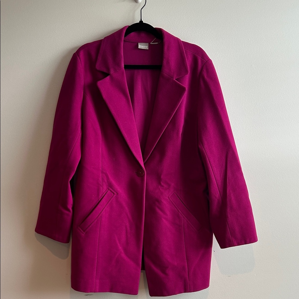 Chico's Fuchsia Pea Coat